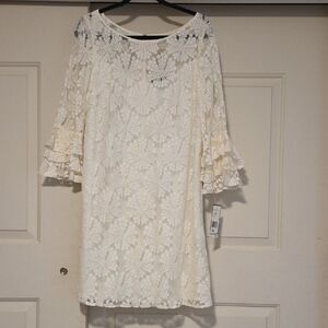 Jessica Howard Cream Floral Lace Dress